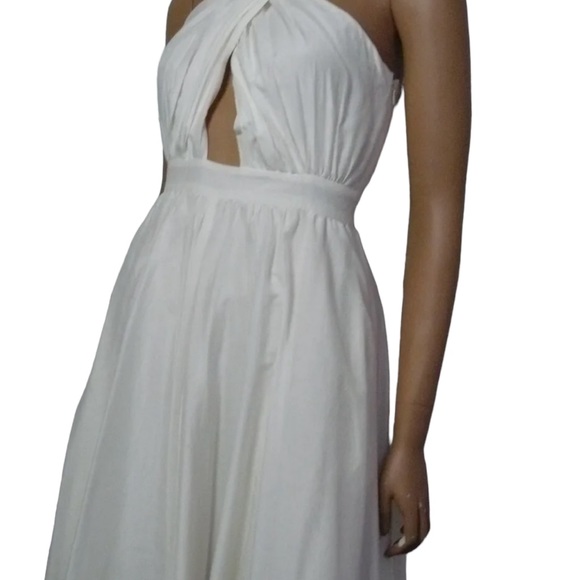 Catherine Malandrino Bleach White Annabeth Crisscross Silk Dress size 4 - Picture 6 of 15
